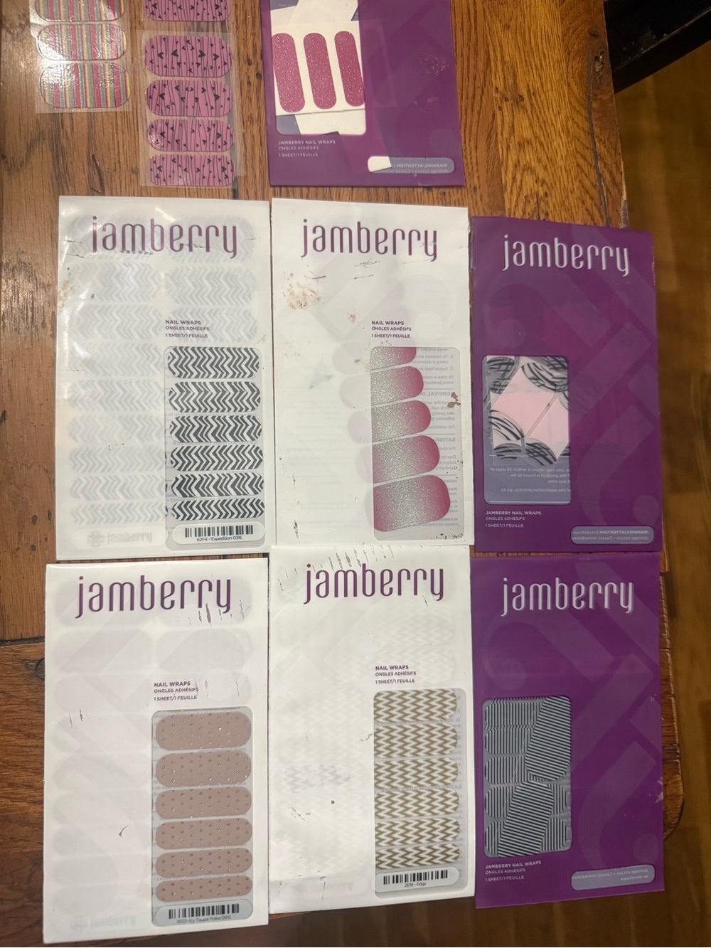 Jamberry Nail Wraps Pack - Pink, Purple, Black, White, Gray Designs